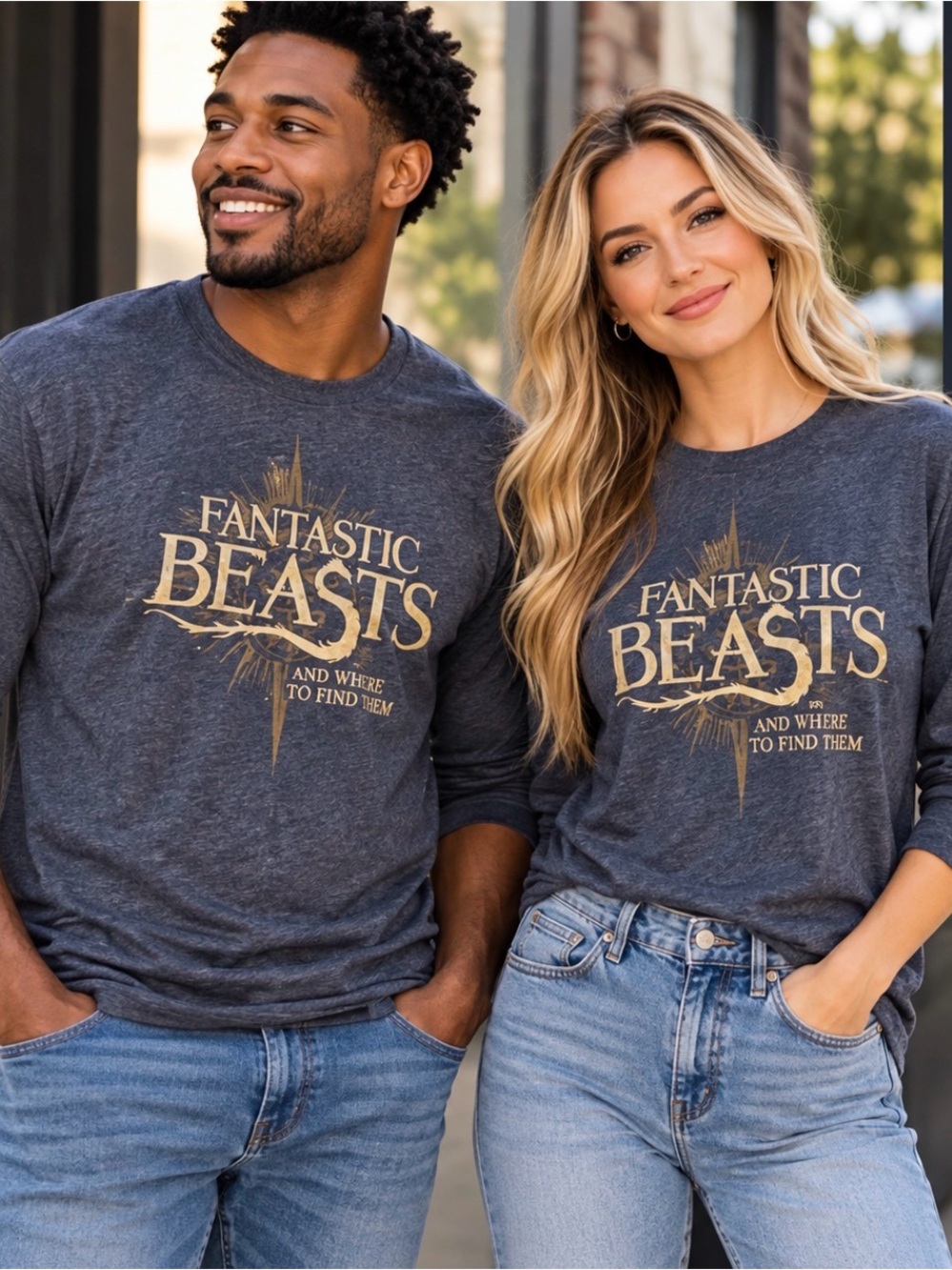 NWT Fantastic Beasts Unisex Navy T-Shirt Medium